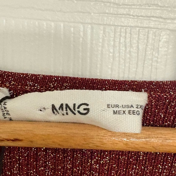 MNG Red/Orange Shimmer Top‎ Size 2XL - Picture 6 of 7